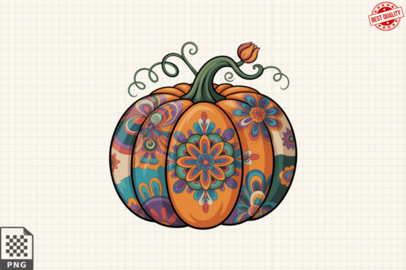 Faux Embroidery Fall Pumpkin Clipart PNG Review