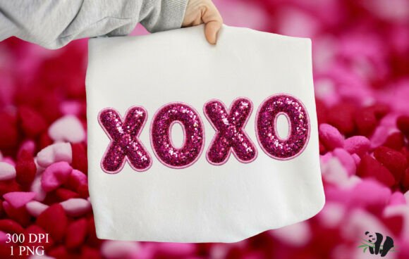 Faux Embroidery Pink XOXO PNG Review