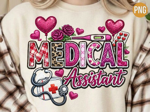 Medical Assistant Embroidery Patch PNG