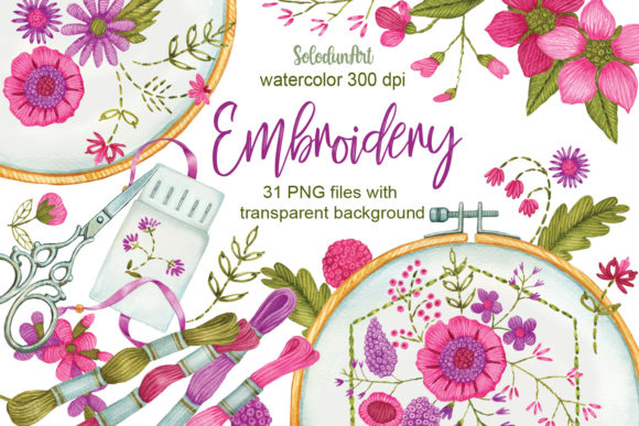 Review: Watercolor Embroidery Clipart for Merch